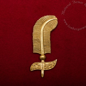 Edward Woodstock Medieval badge replica. Pilgrim pin for a hat or a cloak, for Renaissance costume 14th century.
