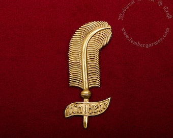 Edward Woodstock Medieval badge replica. Pilgrim pin for a hat or a cloak, for Renaissance costume 14th century.