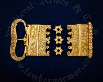 Medieval casting belt set replica 15th century, Europe. Suitable for a strap width of 70 mm.