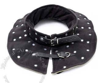Collar Brigandine con placas endurecidas para protección de cuello y espalda en Buhurt.