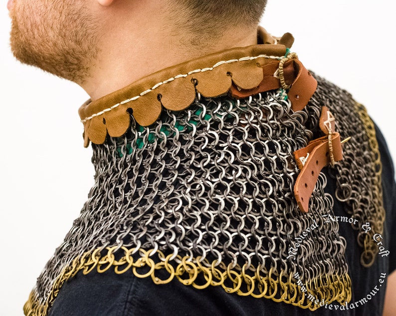 Chain mail collar for a medieval outfit. Riveted Etsy