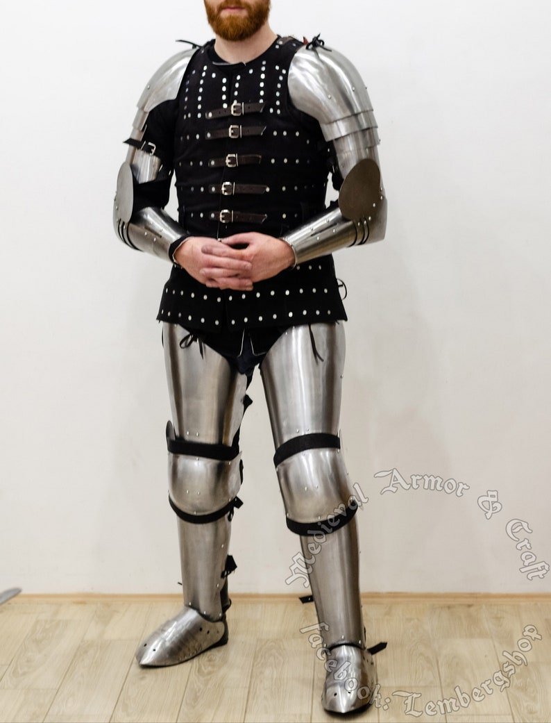 Full set of knight armor Footman.Buhurt medieval armor, Ukrainian quality. HMB,IMCF, WMSF. Perfect for beginners from the helmet to shoes. imagem 3