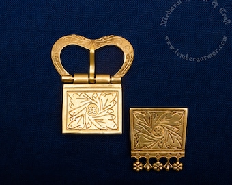 Medieval casting belt set replica 14th-15th centuries, England. Suitable for a strap width of 38-40 mm.