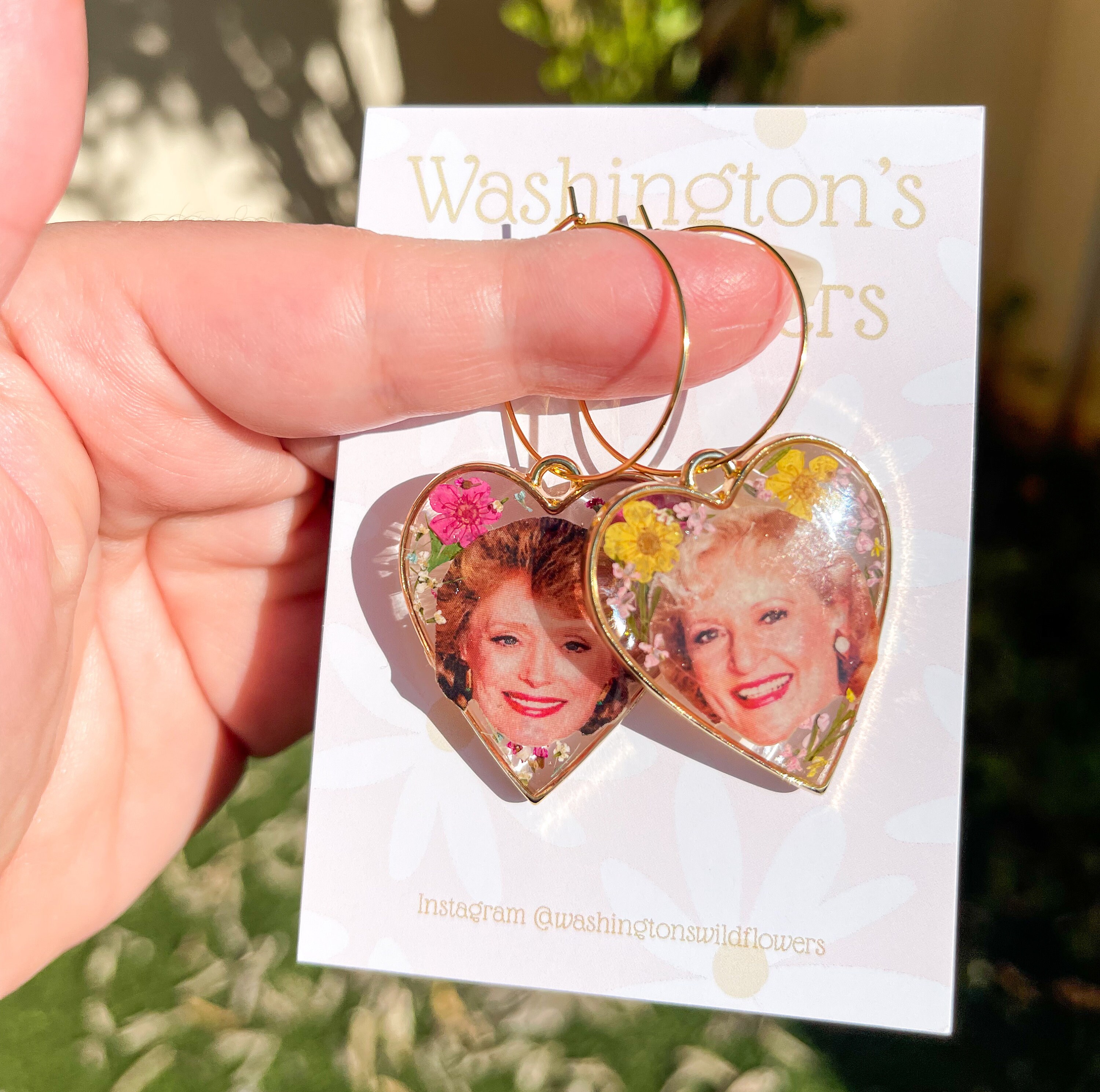 Golden Girls heart earrings