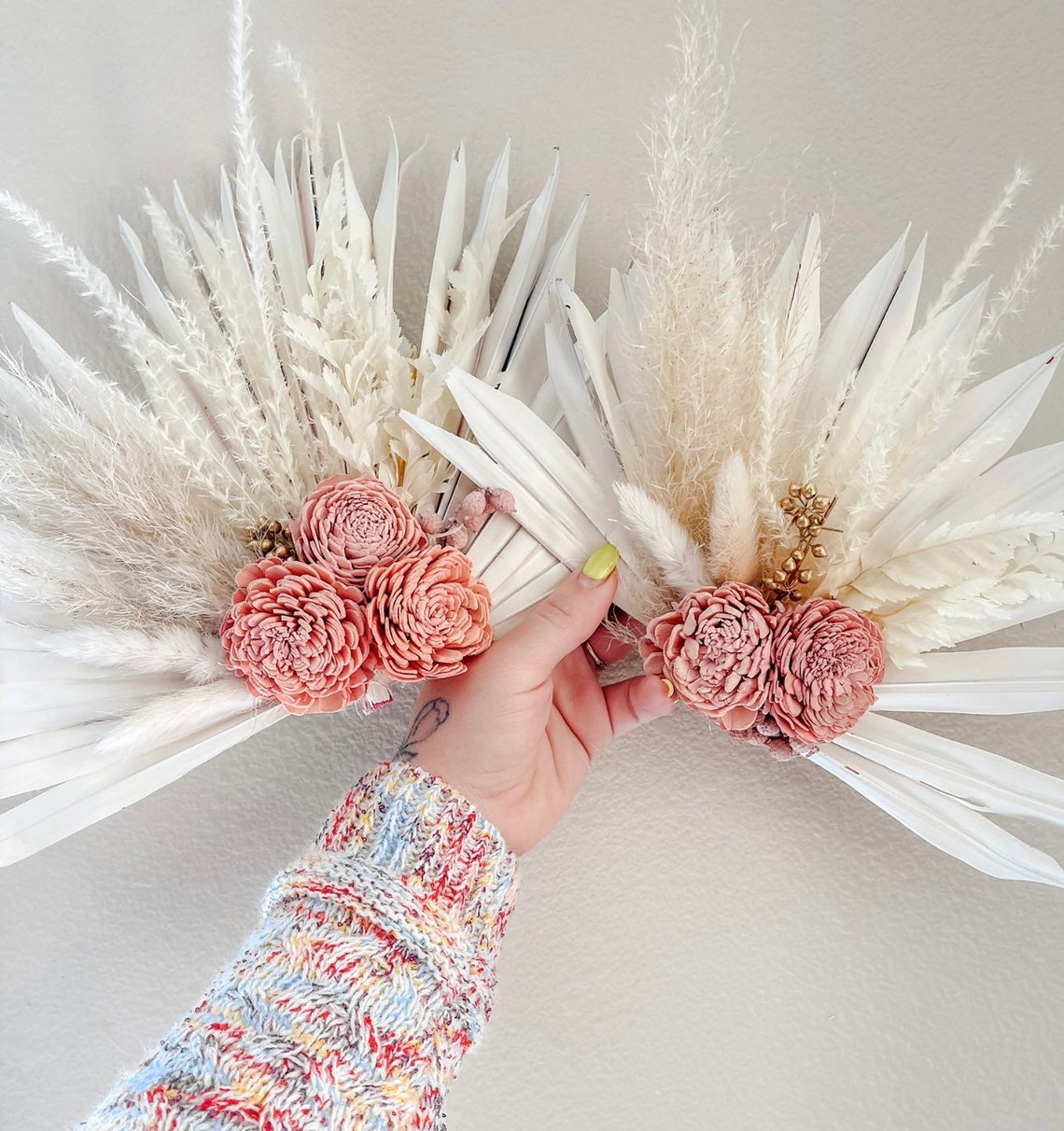 Palm Accent Wall Decor Set of 2 Etsy