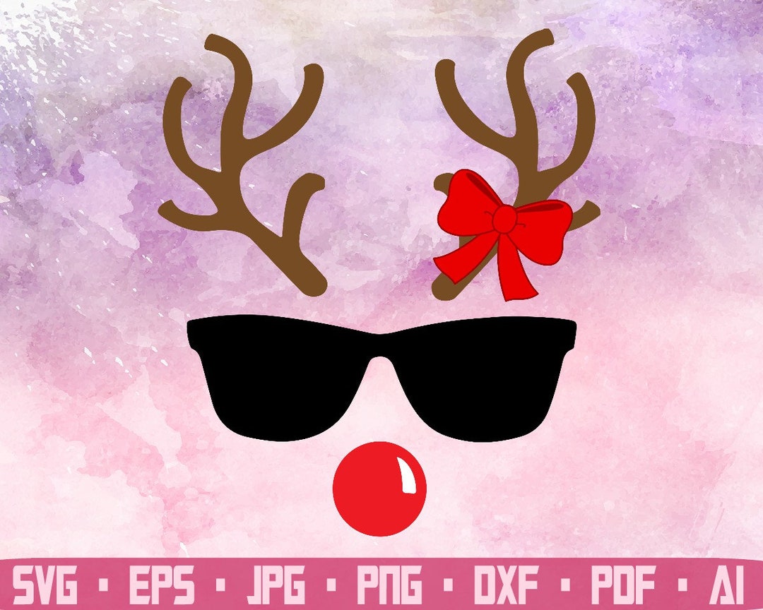 Reindeer Sunglasses Christmas Svg Christmas Shirt Sunglasses Rudolph ...