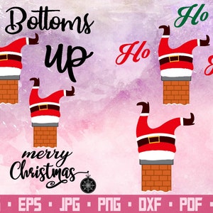 Santa chimney Christmas Santa claus  Santa christmas svg Chimney Christmas decor Holiday decor Vintage christmas
