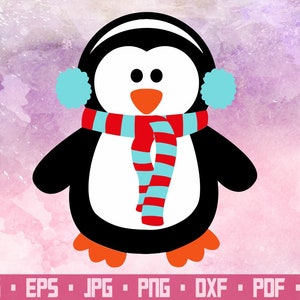 Pinguino Animale Pinguino svg Pinguino clipart Natale svg Ornamento di Natale Inverno svg Silhouette Pinguino svg