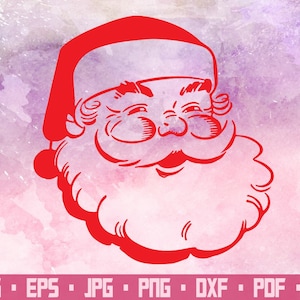 Santa head Christmas Santa svg Santa dxf  Christmas svg Holiday svg Santa Vintage Merry christmas