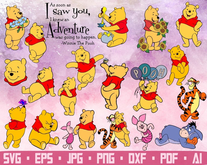 20 Winnie The Pooh Svg Disney Svg Cricut Silhouette Cameo Cut | Etsy