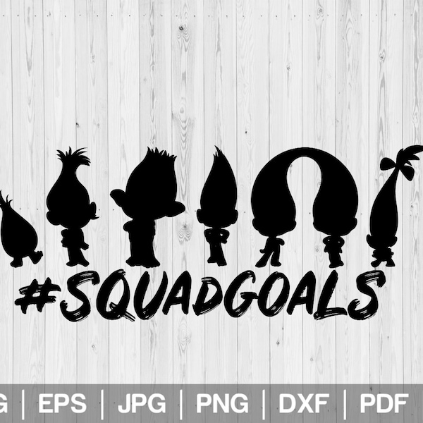 Troll doll Trolls party Squadgoals Friends Poppy dolls Svg Troll hair Branch Trolls printable Digital Trolls invite