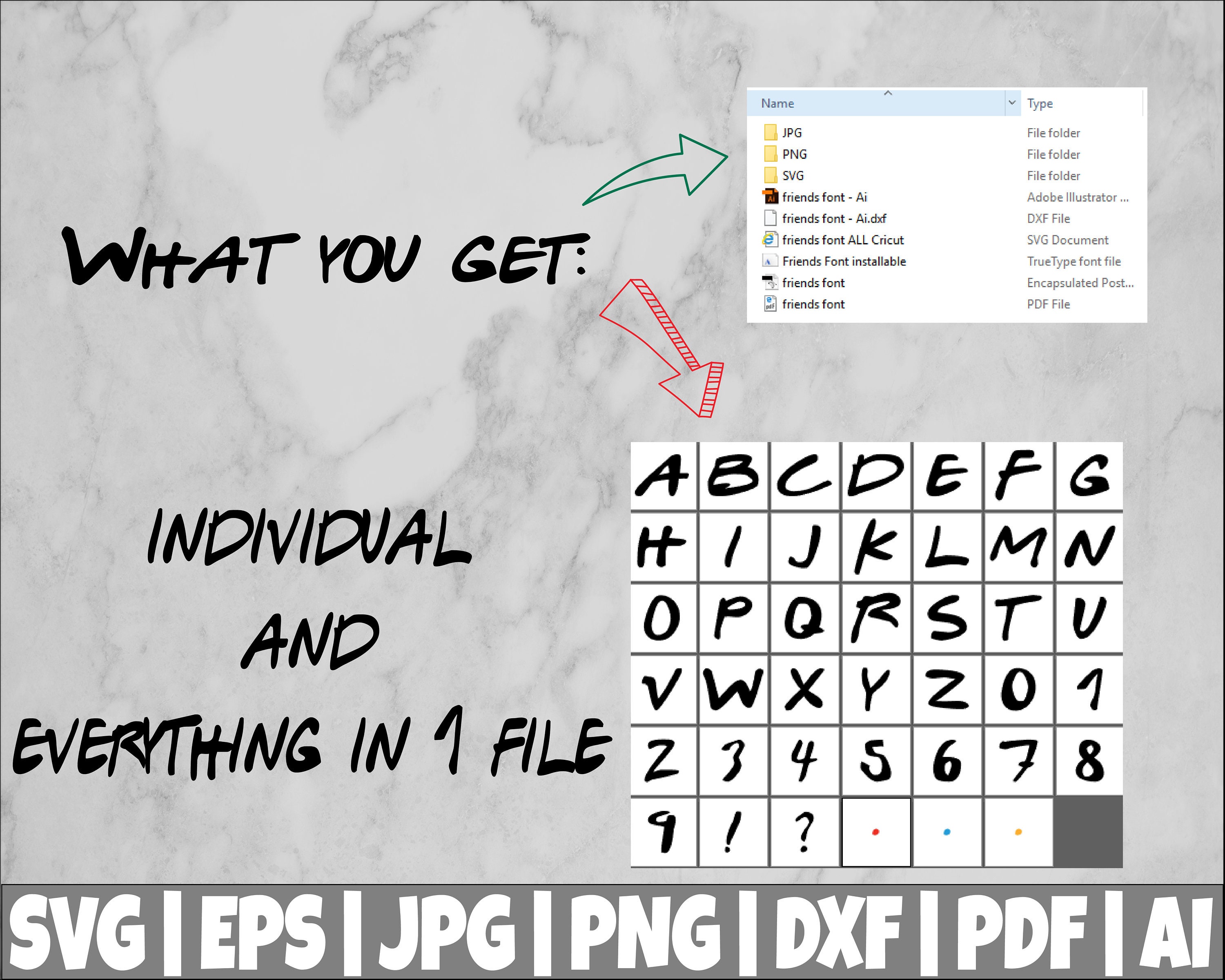 Friends Font Svg Friends Tv Show Svg Silhouette Dxf Cricut 67B