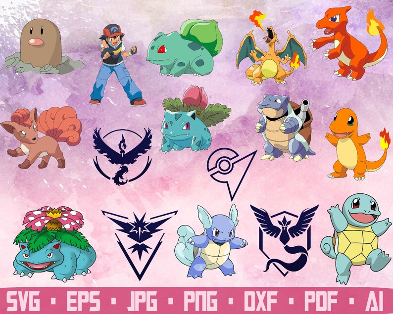 Download 40 Pokemon Clip Art Svg Pokemon Printable Cut Files Instant | Etsy