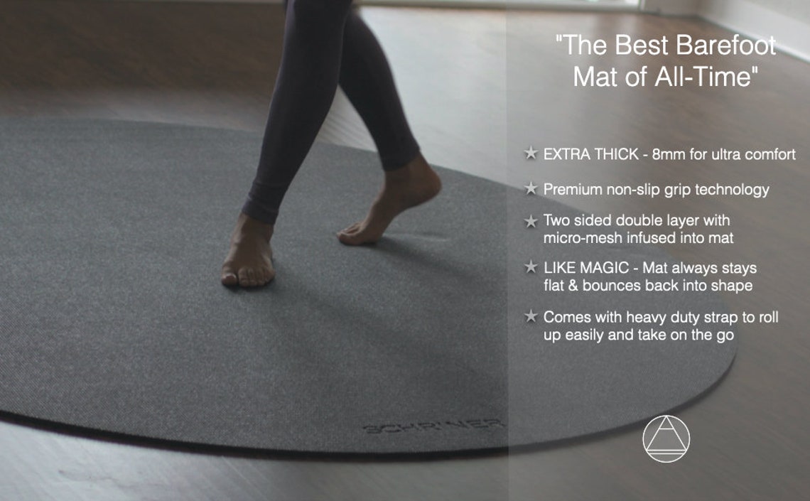 SCHRINER Pro Round Yoga Mat Premium 6' Thick Non Slip Etsy