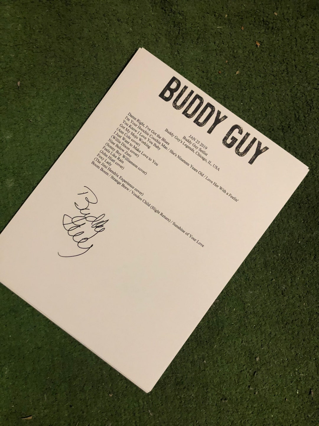 Buddy Guy Signed Setlist With Autograph Chicago 2019 Etsy