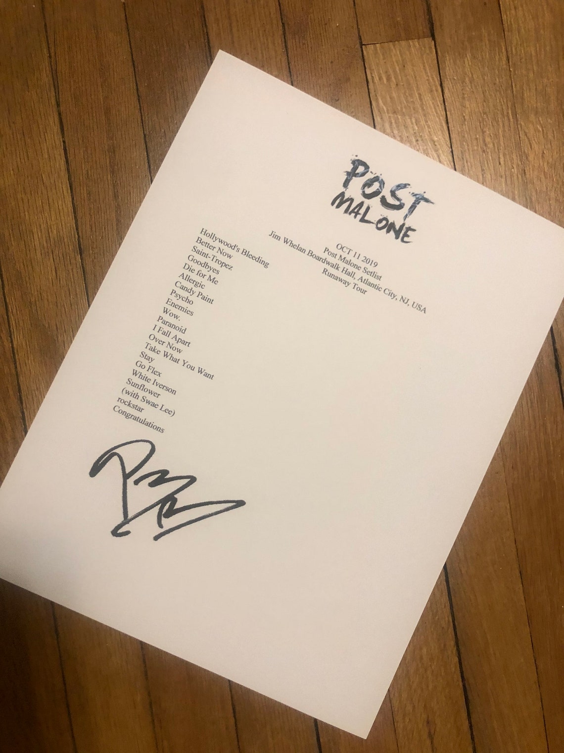 post malone purpose tour setlist