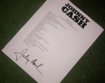 Johnny Cash signed setlist reprint from House of Blues South Carolina 1997