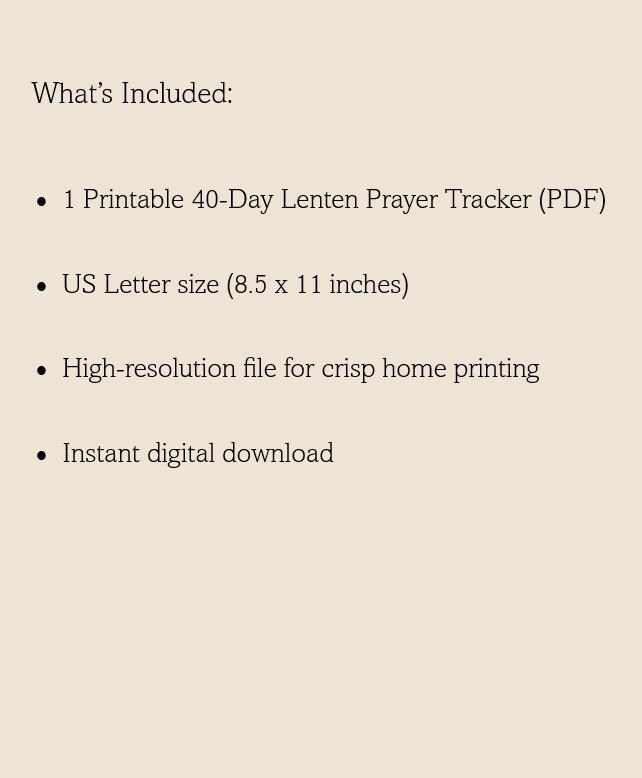 40 Day Catholic Lenten Prayer Tracker Printable PDF for Moms - Etsy