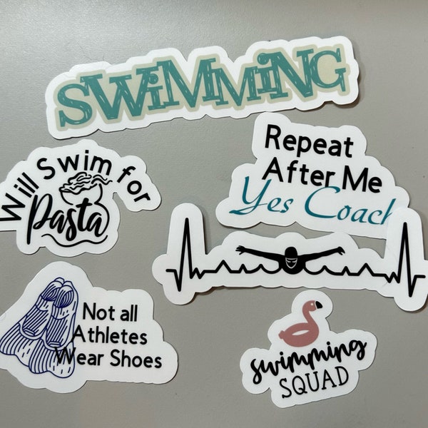 Swim, Dive, Water Polo and Synchronized Swim Stickers *Free Shipping**personalization optional