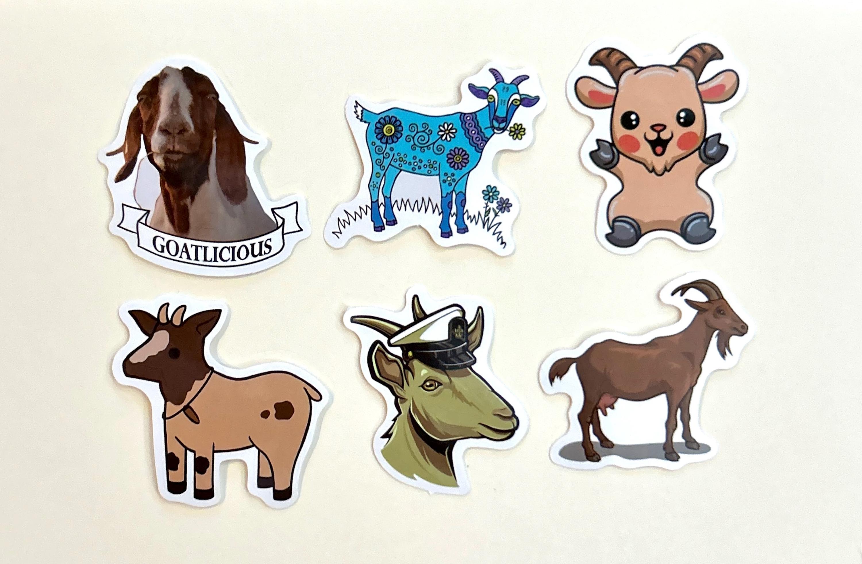 Goat Stickers: Laptop Cartoon Decals, Scrapbook Embellishments - Etsy
