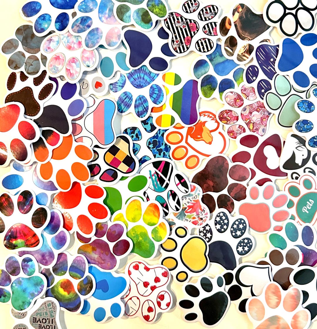 Paw Print Stickers: Happy Mail, Decal for Computer, Phone - Etsy