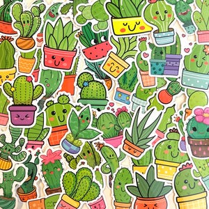 Cactus Stickers | Choose your pack size | Happy Mail | Decals for water bottles, laptops, phones, notebooks & scrapbooks
