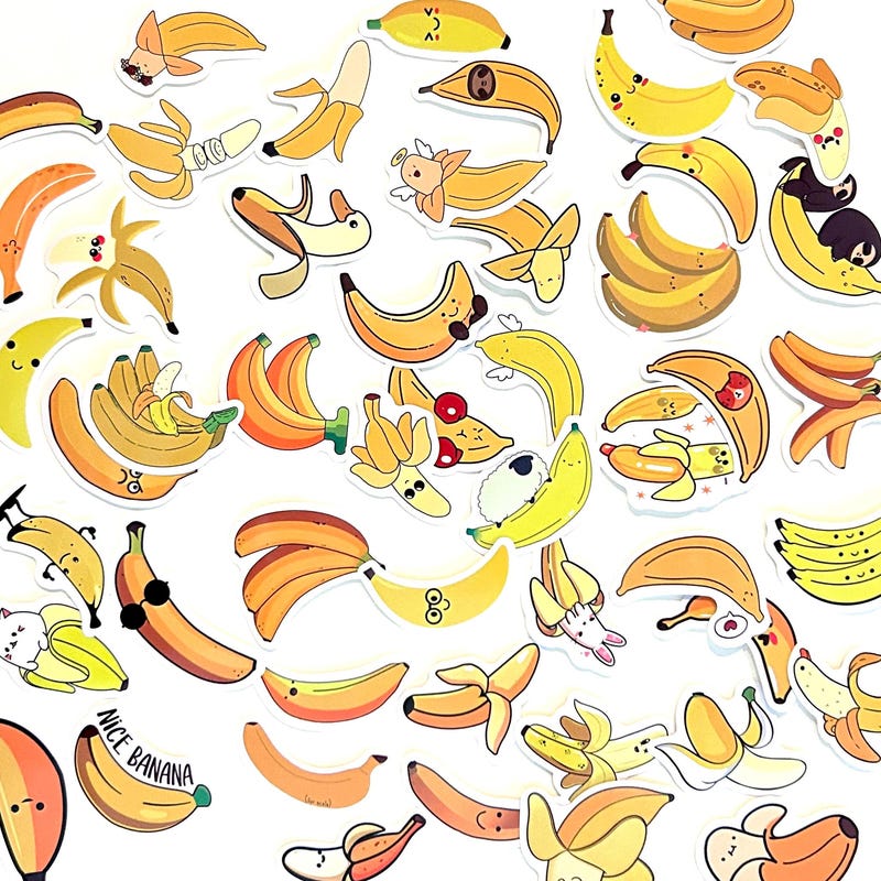 Banana Stickers - Etsy