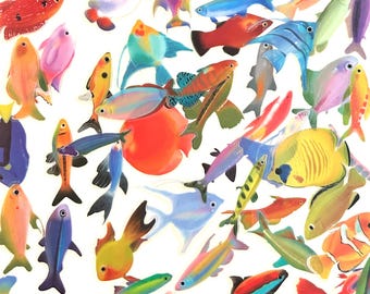 Fish Stickers: Translucent Decorations for Laptops, Phones and Cards