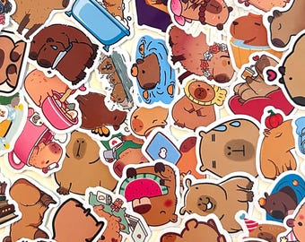 Capybara Stickers: Cute Animal Decals, Laptop, Phones & Journals