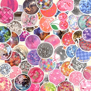 Disco Ball Stickers: Shiny Colorful Decals for Planners & Laptops