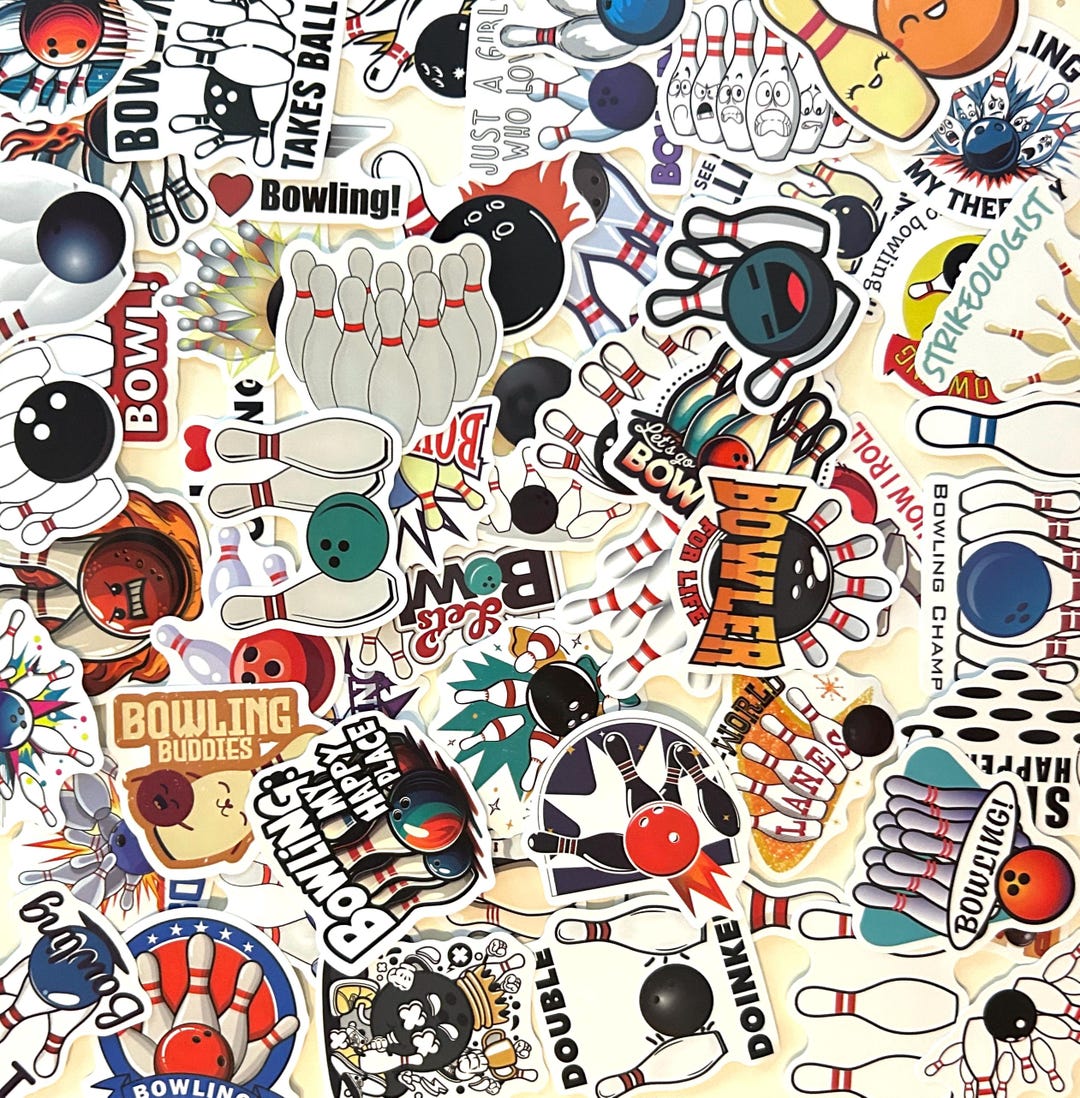 Bowling Stickers: Water Bottle, Laptop, and Scrapbook Decals - Etsy