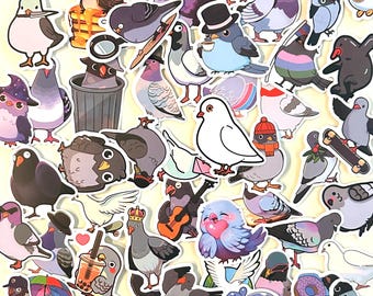 Stickers pigeons : stickers amusants pour ordinateurs portables et albums de coupures