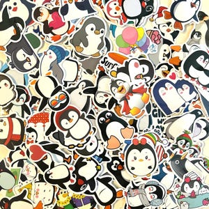 Penguin Stickers | Choose your pack size | Happy Mail | Decal for water bottles, laptops, phones, junk journals, and scrapbooks