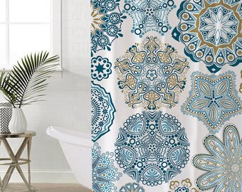 Mosaic Shower Curtain Etsy