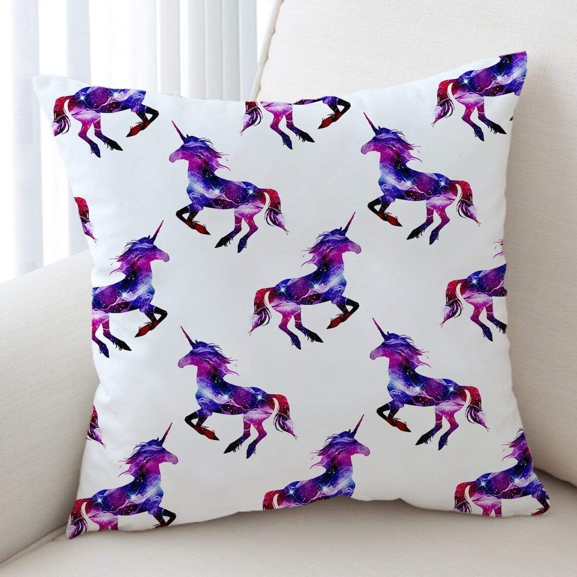 Galaxy Unicorn Cushion Cover Decorative Pillow Cover Home Etsy