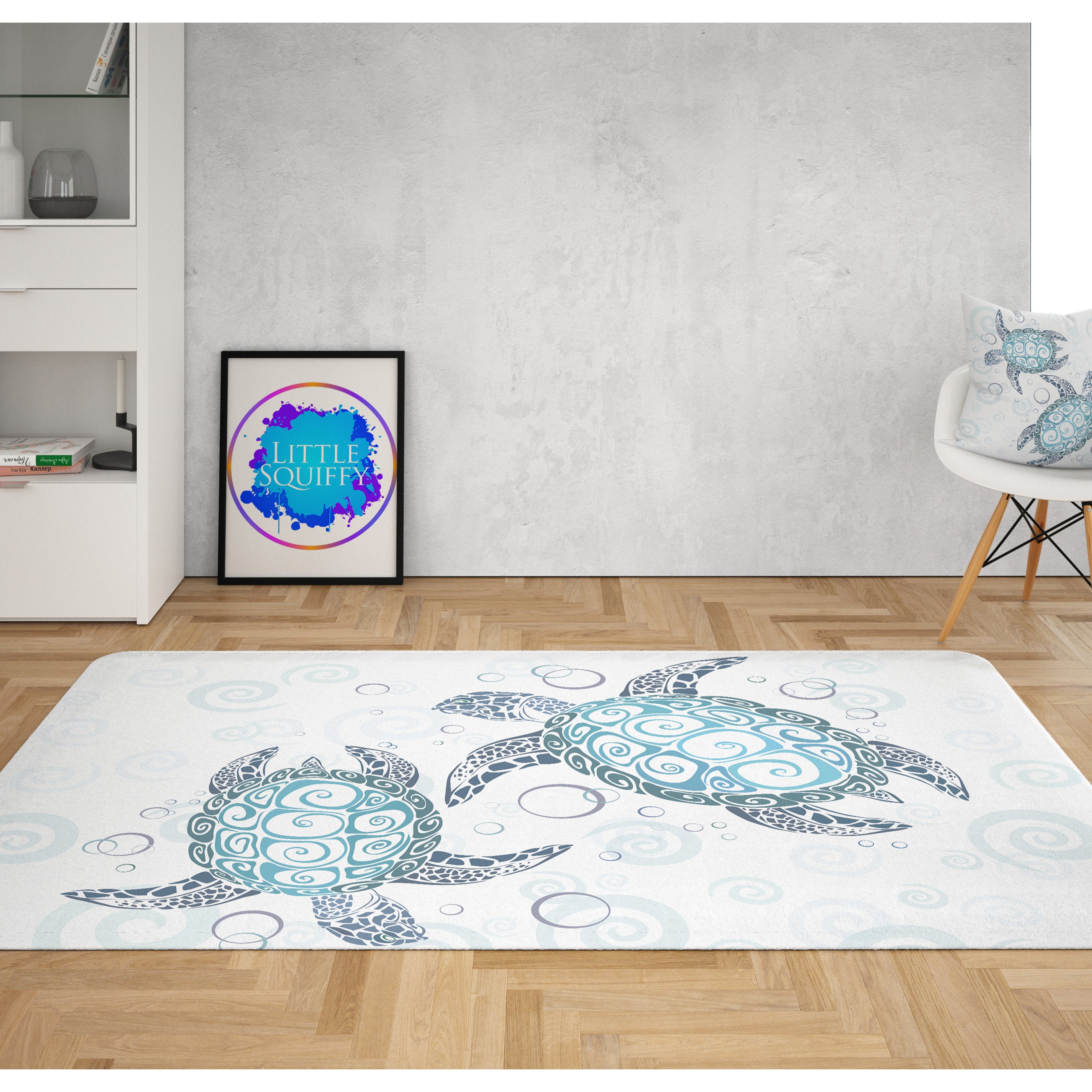 Blue Turtles Mat Etsy