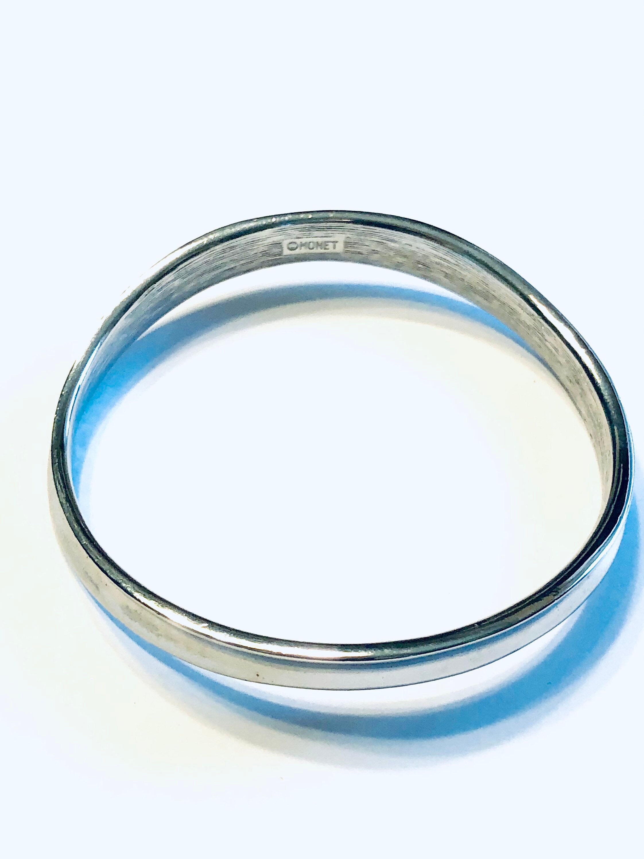 Silver Tone Bangle Bracelet Bracelet Etsy