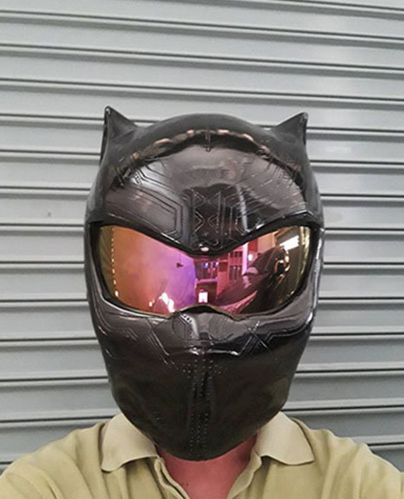 Helmet Black Panther Motorcycle Helmet 1/1 Wearable | Etsy