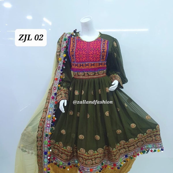 Authentic Afghani Elegance: Shop Stunning Women's Dresses by Zalland Fashion