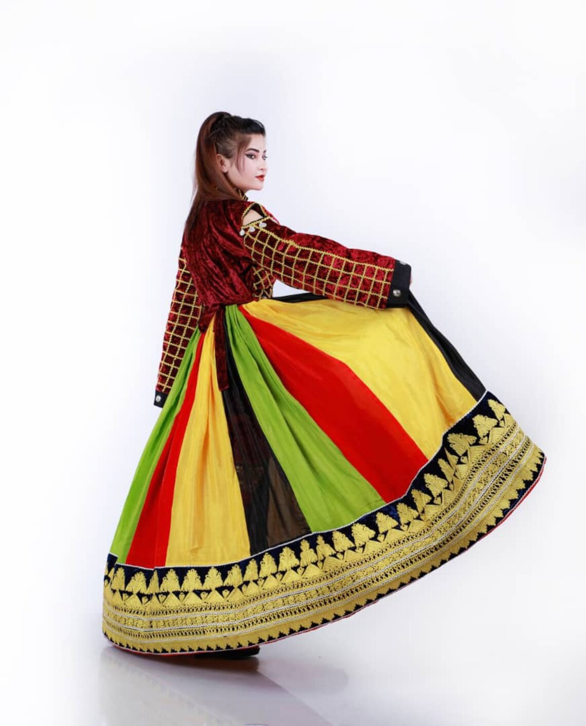 Multi-Color Afghan Kuchi Dress