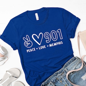 Peace Love 901 Custom Design Tee SVG, Memphis, Memphis Tigers, 901, Custom Design, Gedrukt Bestand voor Cricut, PNG