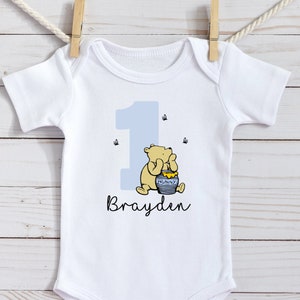 Winnie the Pooh Onesie® , Winnie the Pooh 1st birthday outfit ,First Birthday, Sublimation, personalized , bodysuit