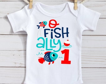 O fish ally One 1st birthday Onesie® ,Fishing First Birthday Bodysuit, Sublimation, personalized, Fish, ONE, The Big One Fishing First