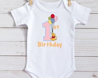 winnie the pooh 1st birthday shirt