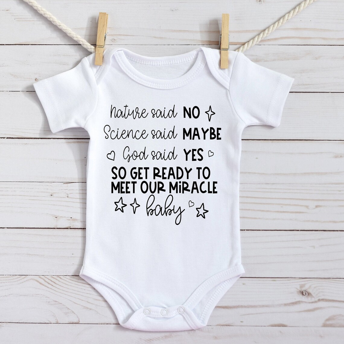 Miracle Baby Onesie® Baby Announcement Onesie® IVF Custom Etsy