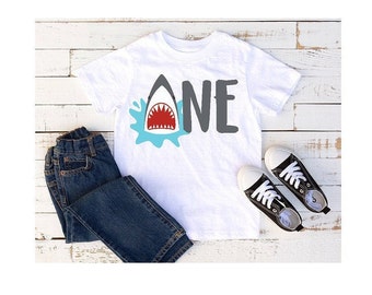 Shark Birthday ONE t-shirt, 1st birthday Shirt, Shark Birthday,  personalized,  birthday, shirt, t-shirt, First birthday