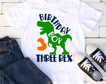 Dinosaur Birthday Shirt, Dinosaur 3rd birthday, Three-a-saurus, Sublimation, personalized, birthday Shirt, personalized, Three REX,  t shirt