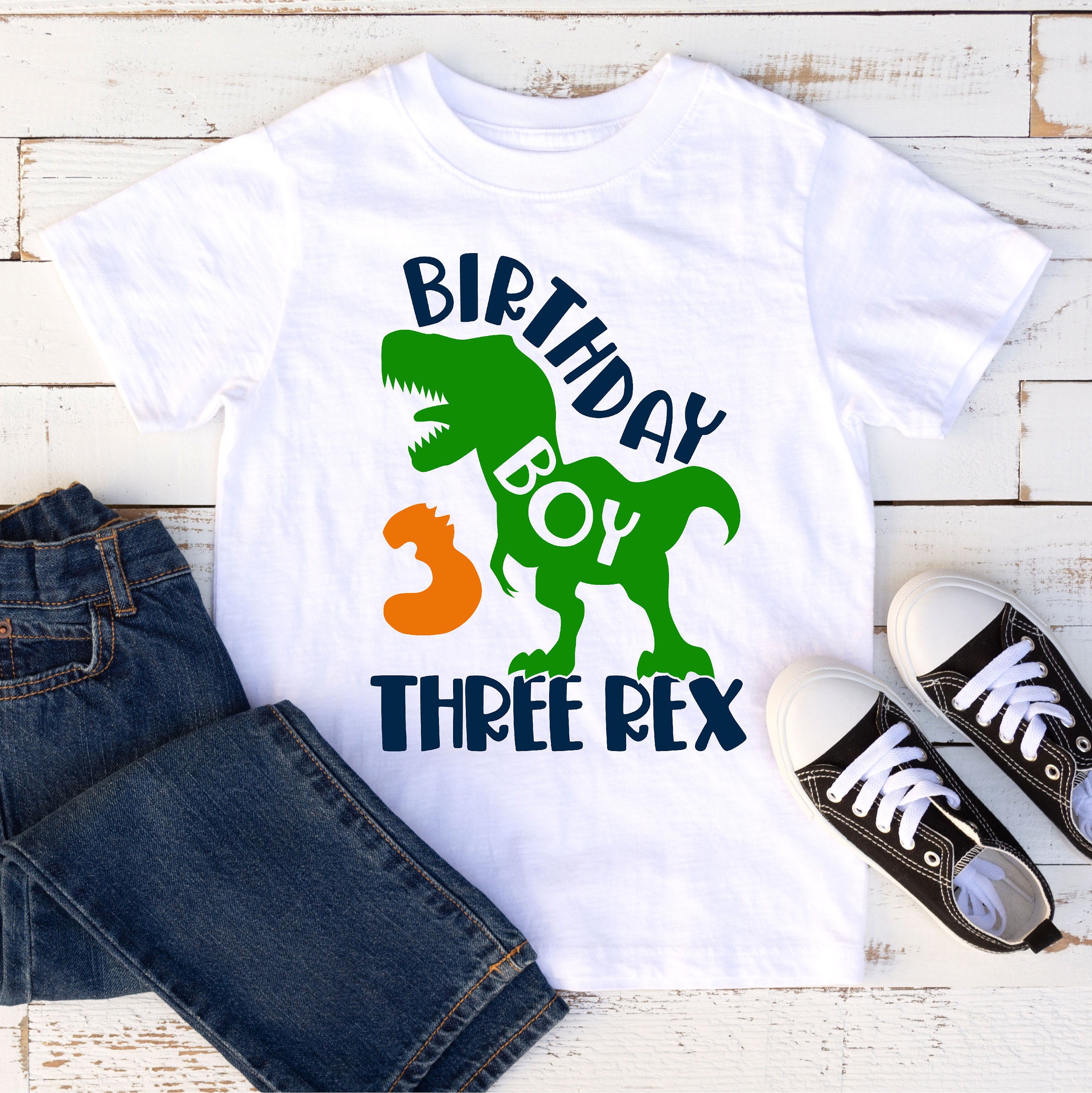 Dinosaur Birthday Shirt, Dinosaur 3rd Birthday, Three-a-saurus