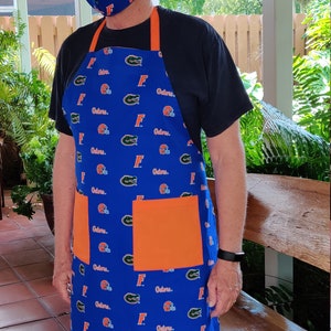 University of Miami Canes Apron, Florida Gator Apron, Kitchen Apron, Hurricanes, University of Florida Apron, Tailgate, Valentines Day Gift!
