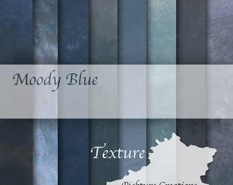 Moody Blue - Fondos, Textura, Superposición, Álbum de recortes, Superposición de Photoshop, Descarga digital, Texturas,
